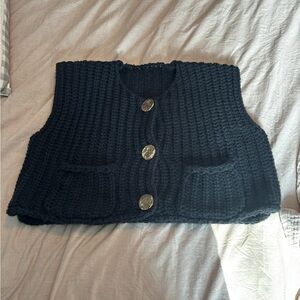 Black Knit Women's Sweater Vest